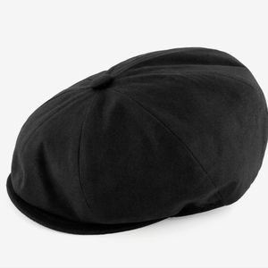 TIROL | BLACK COTTON NEWSBOY CAP